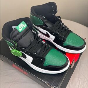 Nike Air High-Top Sneakers in Green, Black, and White